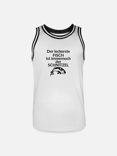 Schnitzel Fish - Men's Basketball Jersey - white/black