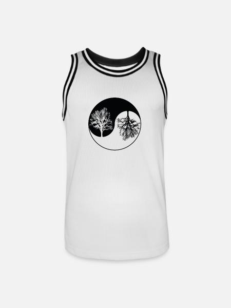 ying yang tree - Maillot de basket Homme - blanc/noir