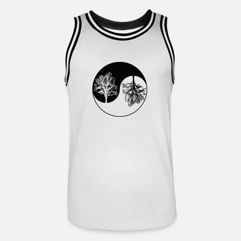Ying-Yang-Baum - Männer Basketball-Trikot - Weiß/Schwarz