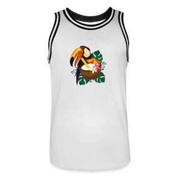 toucan - Maillot de basket Homme - blanc/noir - Devant - AI Model Male 185 dark (185cm)
