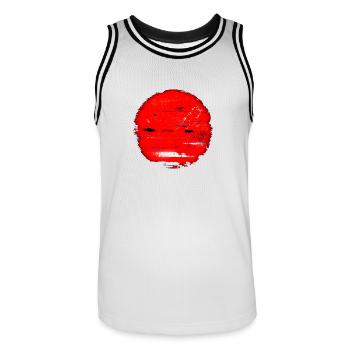 « Coucher de soleil » par Acryl Gallery & Design - Maillot de basket Homme - blanc/noir - Devant - AI Model Male 185 dark (185cm)