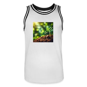 Nature - Männer Basketball-Trikot - Weiß/Schwarz - Vorne - AI Model Male 185 dark (185cm)