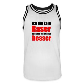 Spruch Autofahrer - Männer Basketball-Trikot - Weiß/Schwarz - Vorne - AI Model Male 185 dark (185cm)