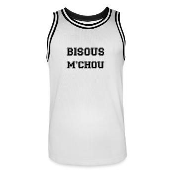 Kisses me black cabbage - Men's Basketball Jersey - white/black - Front - AI Model Male 185 dark (185cm)