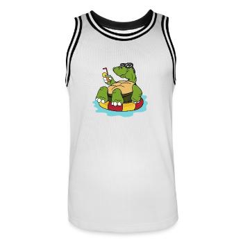Summer tortoise turtles reptiles - Men's Basketball Jersey - white/black - Front - AI Model Male 185 dark (185cm)