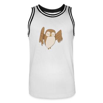 Uhu Eule - Männer Basketball-Trikot - Weiß/Schwarz - Vorne - AI Model Male 185 dark (185cm)