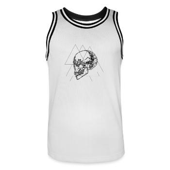 Design Totenschaedel Skull Idee Geschenk Idee - Männer Basketball-Trikot - Weiß/Schwarz - Vorne - AI Model Male 185 dark (185cm)