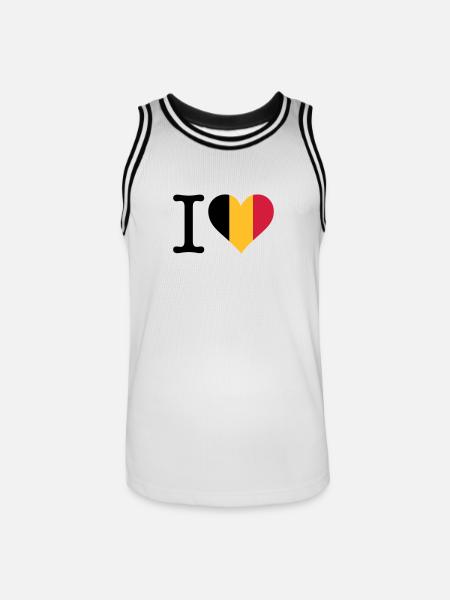 I Love Belgium - Men's Basketball Jersey - white/black