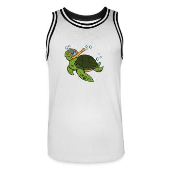 Sea turtle turtles reptiles amphibians - Men's Basketball Jersey - white/black - Front - AI Model Male 185 dark (185cm)
