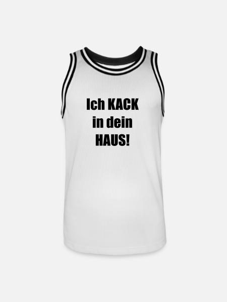 #IchKackInDeinHaus - Männer Basketball-Trikot - Weiß/Schwarz