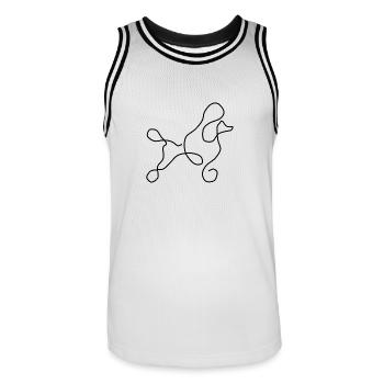 caniche - Maillot de basket Homme - blanc/noir - Devant - AI Model Male 185 dark (185cm)
