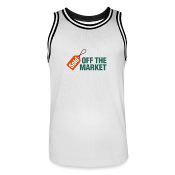 Already taken! - Men's Basketball Jersey - white/black - Front - AI Model Male 185 dark (185cm)