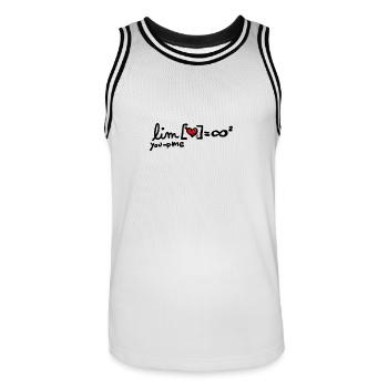 love equation - Maillot de basket Homme - blanc/noir - Devant - AI Model Male 185 dark (185cm)