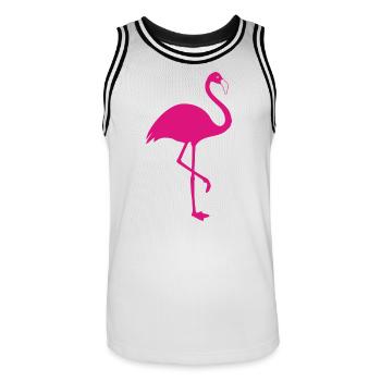 Flamingo pink Sommer Sonne Strand - Männer Basketball-Trikot - Weiß/Schwarz - Vorne - AI Model Male 185 dark (185cm)