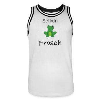 Sei kein Frosch - Männer Basketball-Trikot - Weiß/Schwarz - Vorne - AI Model Male 185 dark (185cm)