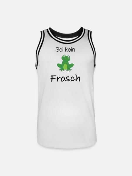 Sei kein Frosch - Männer Basketball-Trikot - Weiß/Schwarz