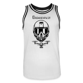 Drohnenpilot 5 - Männer Basketball-Trikot - Weiß/Schwarz - Vorne - AI Model Male 185 dark (185cm)
