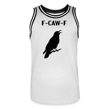 Silhouette de Corbeau Nocturne f-caw-f - Maillot de basket Homme - blanc/noir - Devant - AI Model Male 185 dark (185cm)