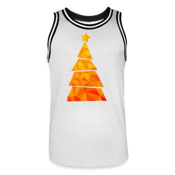Christmas Tree - Weihnachtsbaum - Weihnachten - Men's Basketball Jersey - white/black - Front - AI Model Male 185 dark (185cm)