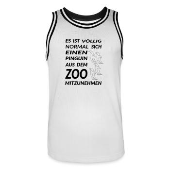 Pinguin aus dem Zoo - Vector Farben - Männer Basketball-Trikot - Weiß/Schwarz - Vorne - AI Model Male 185 dark (185cm)