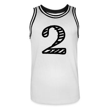 2 YEARS. 2nd ANNIVERSARY. BIRTHDAY 2 YEARS. TWO - Men's Basketball Jersey - white/black - Front - AI Model Male 185 dark (185cm)