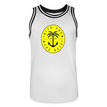 Ibiza Crew Anchor Palm Tree - Men's Basketball Jersey - white/black - Front - AI Model Male 185 dark (185cm)