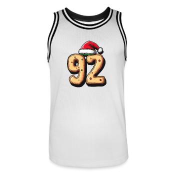 92 Number Christmas - Men's Basketball Jersey - white/black - Front - AI Model Male 185 dark (185cm)
