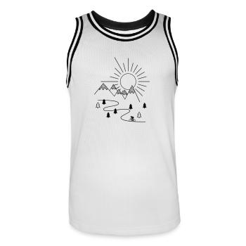 Cycling - Men's Basketball Jersey - white/black - Front - AI Model Male 185 dark (185cm)