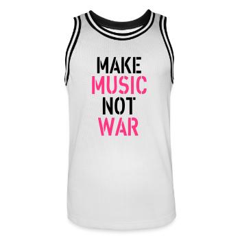Music - Männer Basketball-Trikot - Weiß/Schwarz - Vorne - AI Model Male 185 dark (185cm)