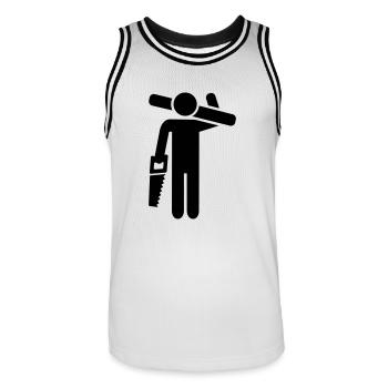 Zimmermann - Männer Basketball-Trikot - Weiß/Schwarz - Vorne - AI Model Male 185 dark (185cm)