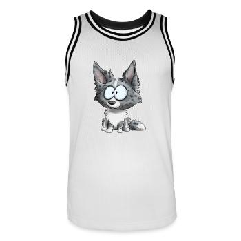 I'm Border Collie - Merle Blue - Men's Basketball Jersey - white/black - Front - AI Model Male 185 dark (185cm)