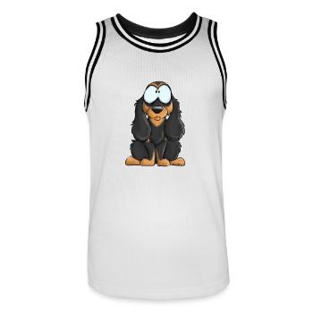 Je Suis Cocker Anglais Noir Feu - Maillot de basket Homme - blanc/noir - Devant - AI Model Male 185 dark (185cm)