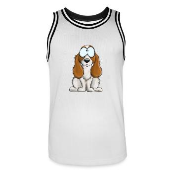 Je Suis Cocker Anglais Fauve Blanc - Maillot de basket Homme - blanc/noir - Devant - AI Model Male 185 dark (185cm)