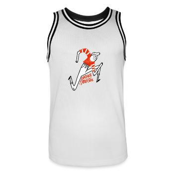 Dance like Tom - Men's Basketball Jersey - white/black - Front - AI Model Male 185 dark (185cm)