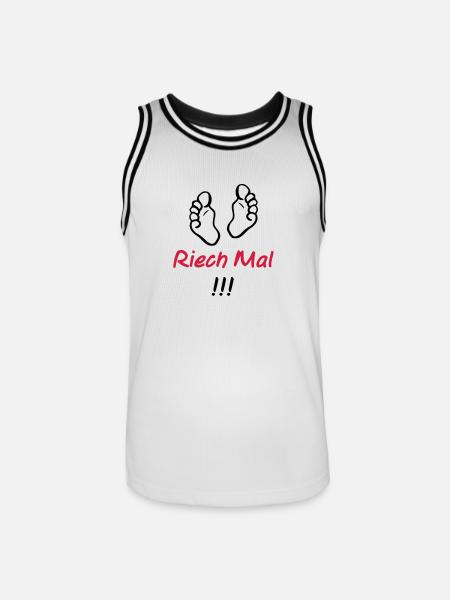 riech_mal - Männer Basketball-Trikot - Weiß/Schwarz