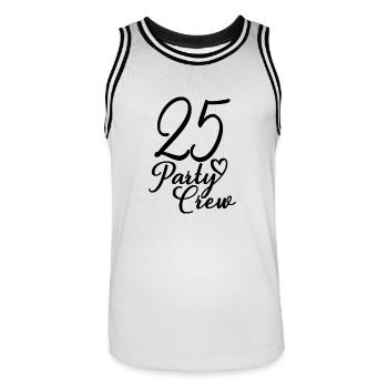 25 Party Crew 25th Birthday Party 25 Years Old - Men's Basketball Jersey - white/black - Front - AI Model Male 185 dark (185cm)
