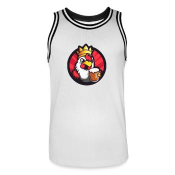 Bande dessinée de bière de coq - Maillot de basket Homme - blanc/noir - Devant - AI Model Male 185 dark (185cm)