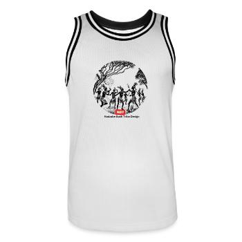 LGBT 56 - Men's Basketball Jersey - white/black - Front - AI Model Male 185 dark (185cm)