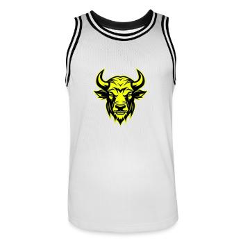 Portrait de tête de taureau symbole animal taureau - Maillot de basket Homme - blanc/noir - Devant - AI Model Male 185 dark (185cm)