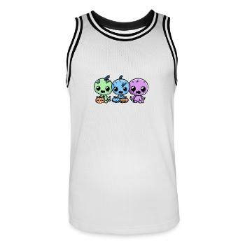 Zombies Halloween Dessin animé - Maillot de basket Homme - blanc/noir - Devant - AI Model Male 185 dark (185cm)