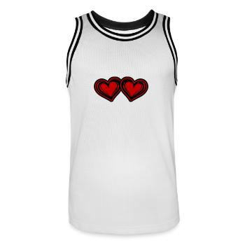 Hearts Symbol Marriage Love - Men's Basketball Jersey - white/black - Front - AI Model Male 185 dark (185cm)