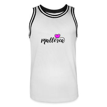 Mallorca Herz - Männer Basketball-Trikot - Weiß/Schwarz - Vorne - AI Model Male 185 dark (185cm)