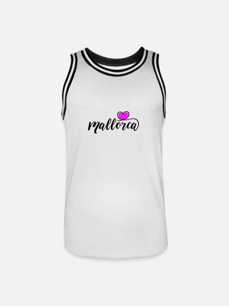 Mallorca Herz - Männer Basketball-Trikot - Weiß/Schwarz