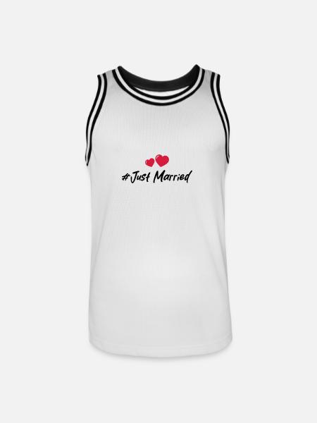 Just Married Wedding Heart - Men's Basketball Jersey - white/black