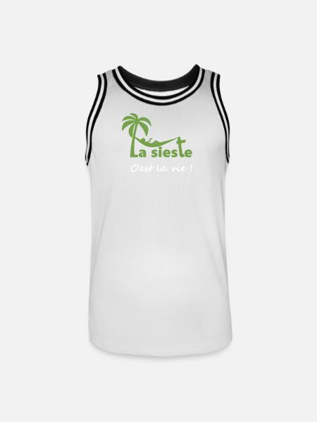 La sieste - Maillot de basket Homme - blanc/noir