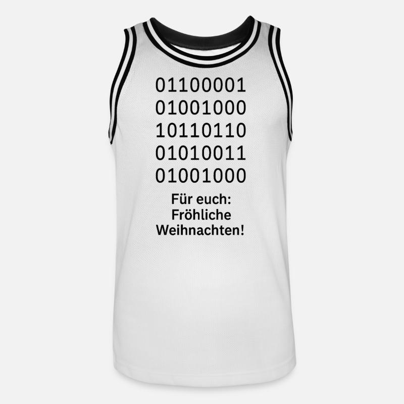 Binary Code Weihnachtszauber - Männer Basketball-Trikot - Weiß/Schwarz