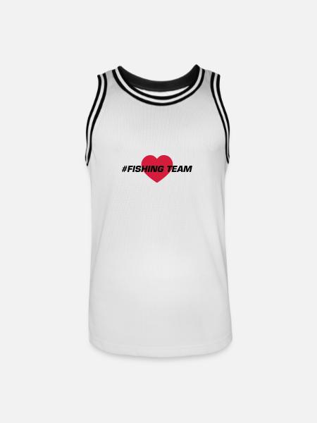 Fishing Team Heart - Men's Basketball Jersey - white/black