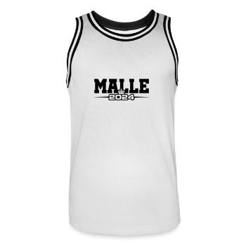 Malle 2024 Mallorca Krone - Men's Basketball Jersey - white/black - Front - AI Model Male 185 dark (185cm)