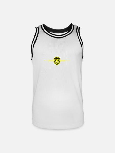 Lion Symbol King Crown - Men's Basketball Jersey - white/black