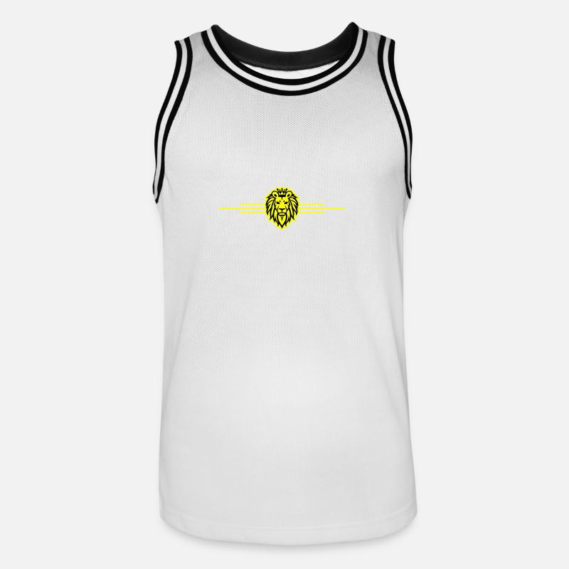 Löwe Symbol König Krone - Männer Basketball-Trikot - Weiß/Schwarz